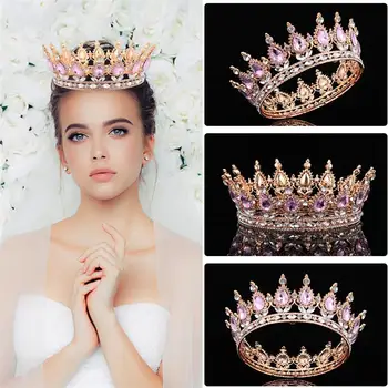 

Delicate Womens Crown Vintage Bridal Rhinestone Tiara Party Hair Accessories