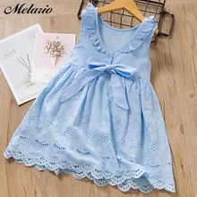 Keelorn модное платье для девочек для новорожденных девочек; с оборками на шнурке, одежда с бантами, детские платья без рукавов, детская одежда с вырезом лодочкой, платье