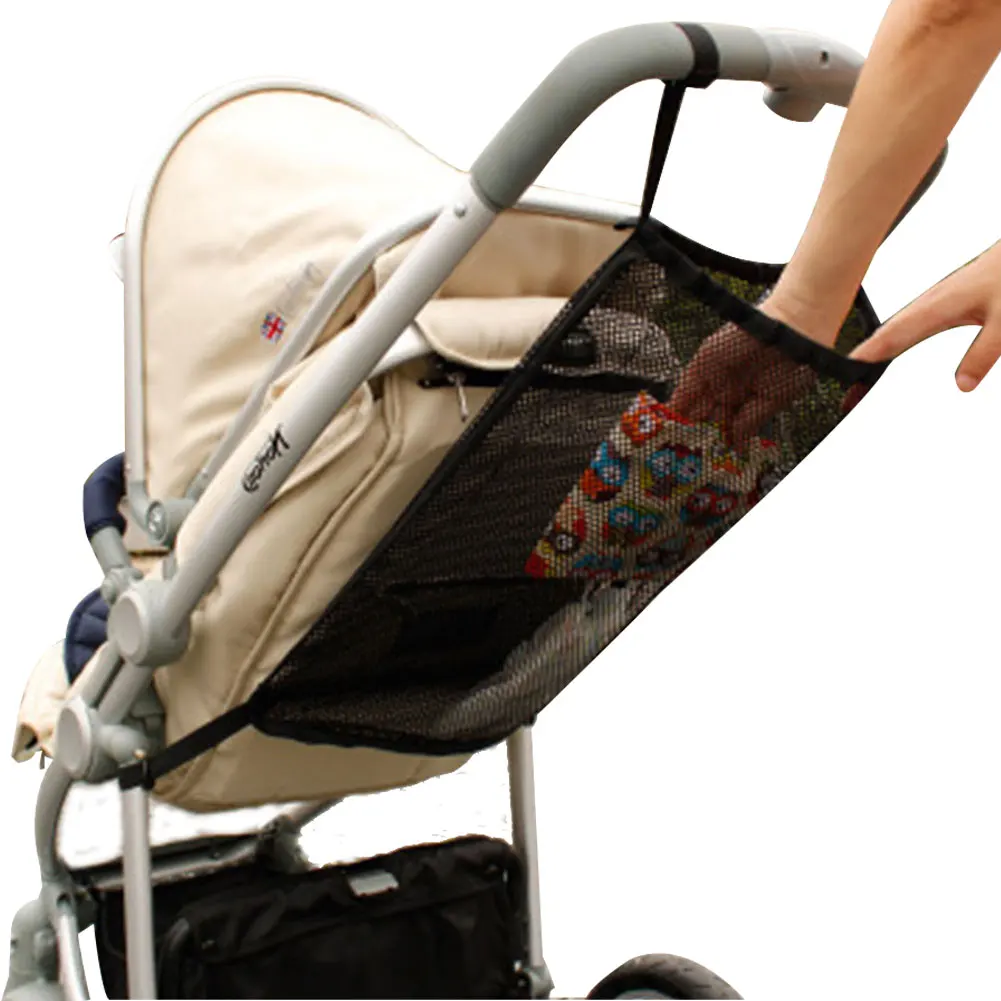 Stroller Storage Bag Baby Stroller Net Pocket Infant Stroller Mesh Bottle Diaper Storage Organizer Bag Holder Large Size Hanging Accessories