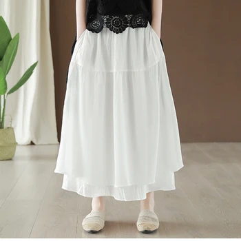 

Women Chiffon Skirt Print Sweet Cute Big Loose Long Elegant Fashion Casual for Spring Summer AZ21271530