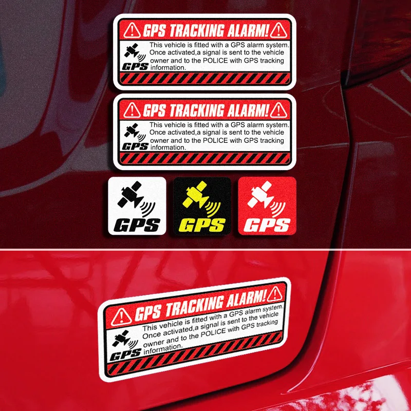 

5pcs /Set Car Decals Warning GPS Alarm System Car Sticker Anti-Theft Reflective Vinyl Stickers For Car, Motorcycle ,Bike Decal