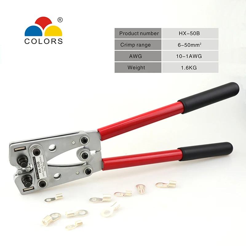 

Professional large crimping wire tool pliers cable hex crimper tools hand terminal crimp plier for 6-50mm 1-10AWG wire