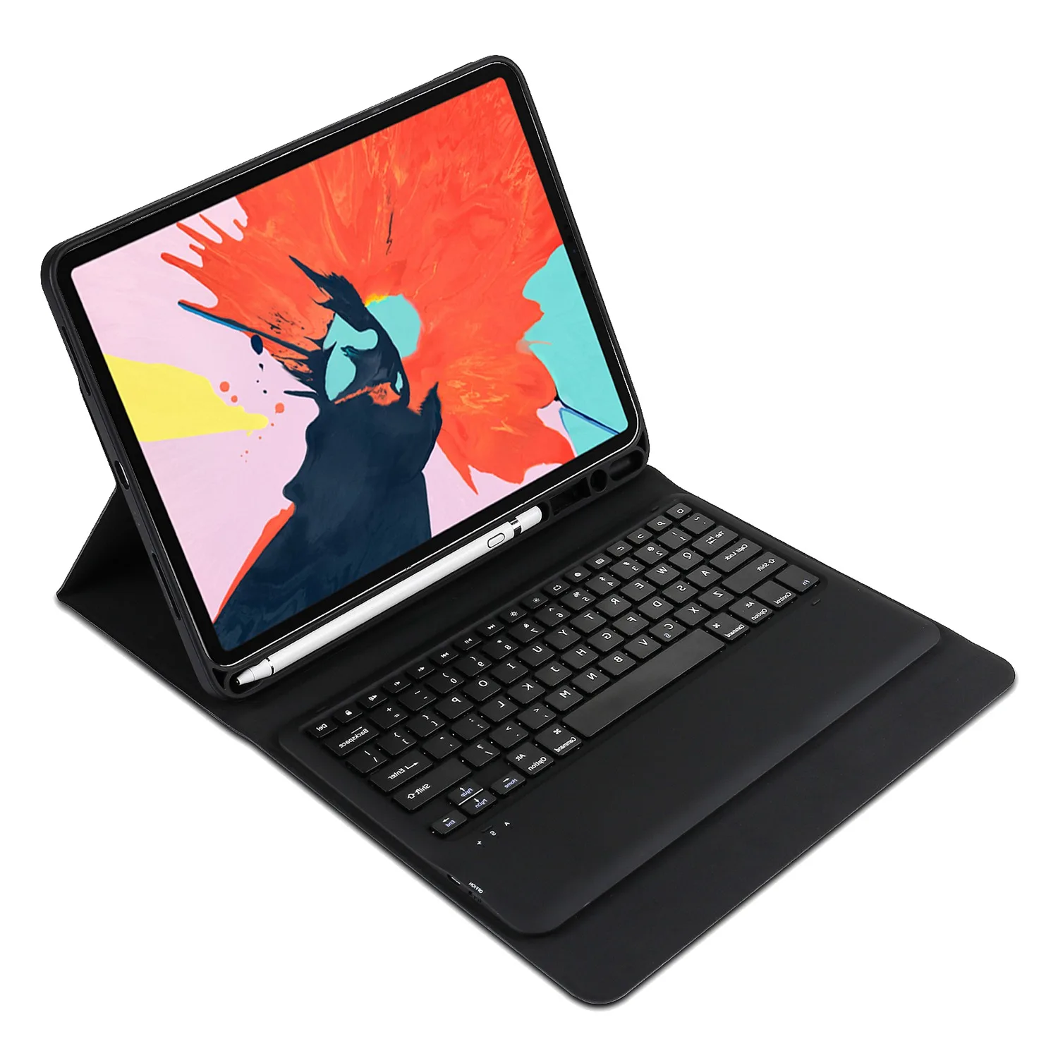 

For Ipad Pro 12.9-Inch 3Rd Generation Bluetooth Keyboard Case Cover Stand (Black)