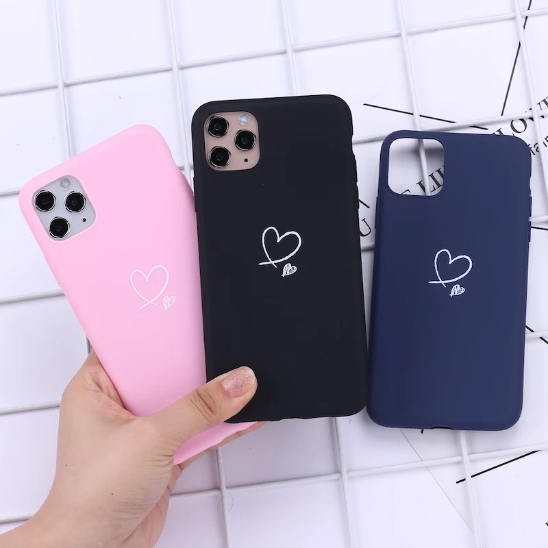 Чехол для телефона с сердечками iPhone 11 Pro Max X XS XR 7 8 7Plus 8Plus 6S SE мягкий силиконовый