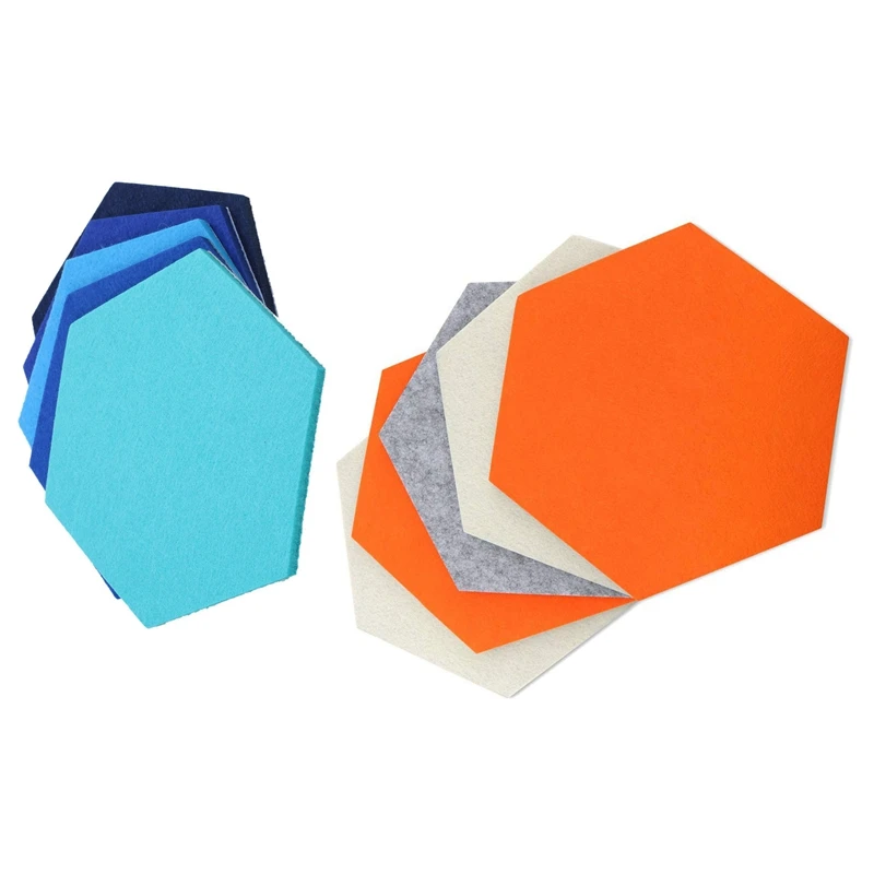 

10 Pcs Felt Board Hexagonal Felt Wall Sticker Multifunction 3D Decorative Home Message Board Self-Adhesive Kids Room Baseboard,
