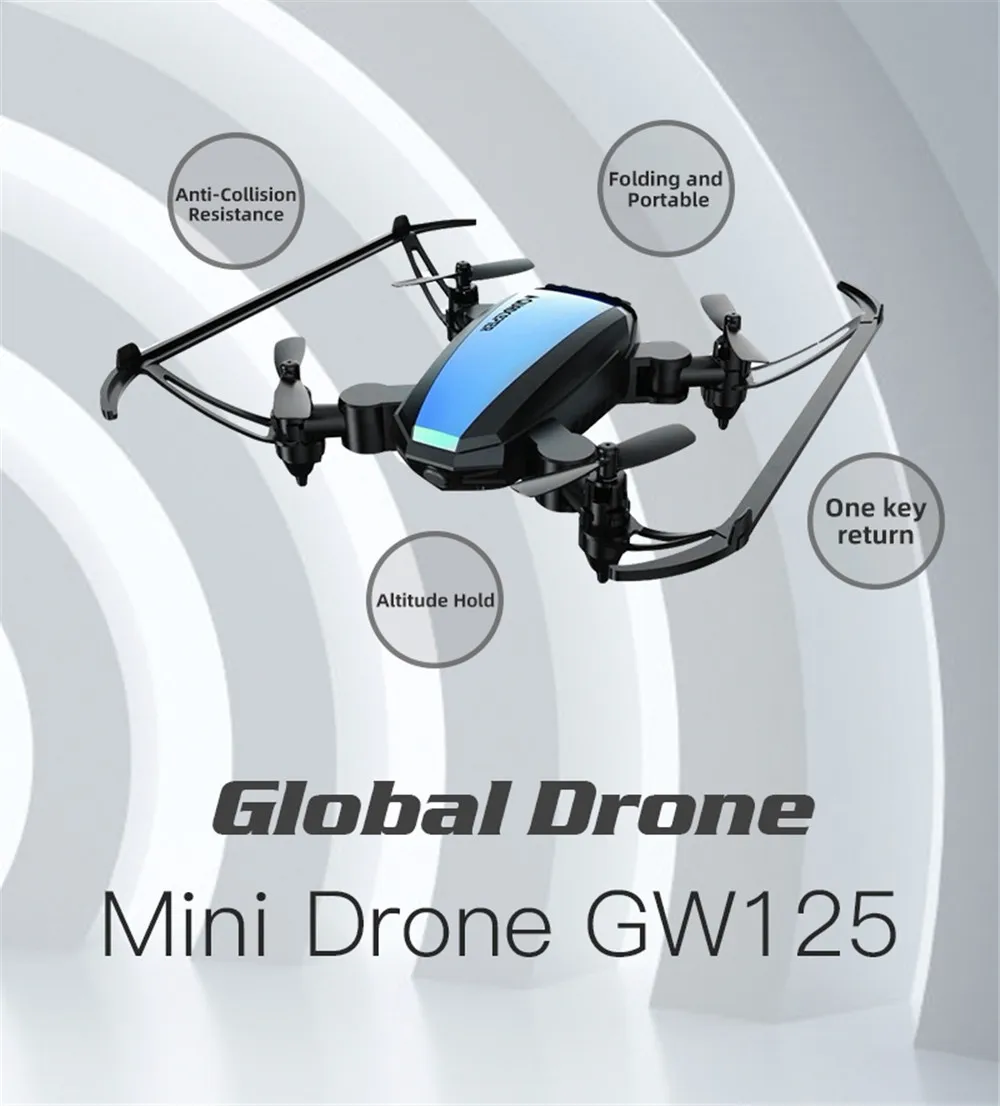 

GW125 Drone Micro Drone One Key Return RC Helicopter 6-Axis Gyro Headless Mode Mini Drones Quadrocopter Toys For Children