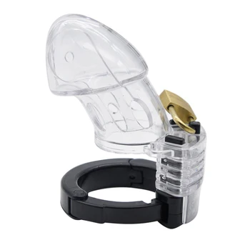 Mini Male Chastity Cock Cage Penis Belt Lock with Four Rings Gay Adults Sex Toys for man great sex stimulation and pleasure 6