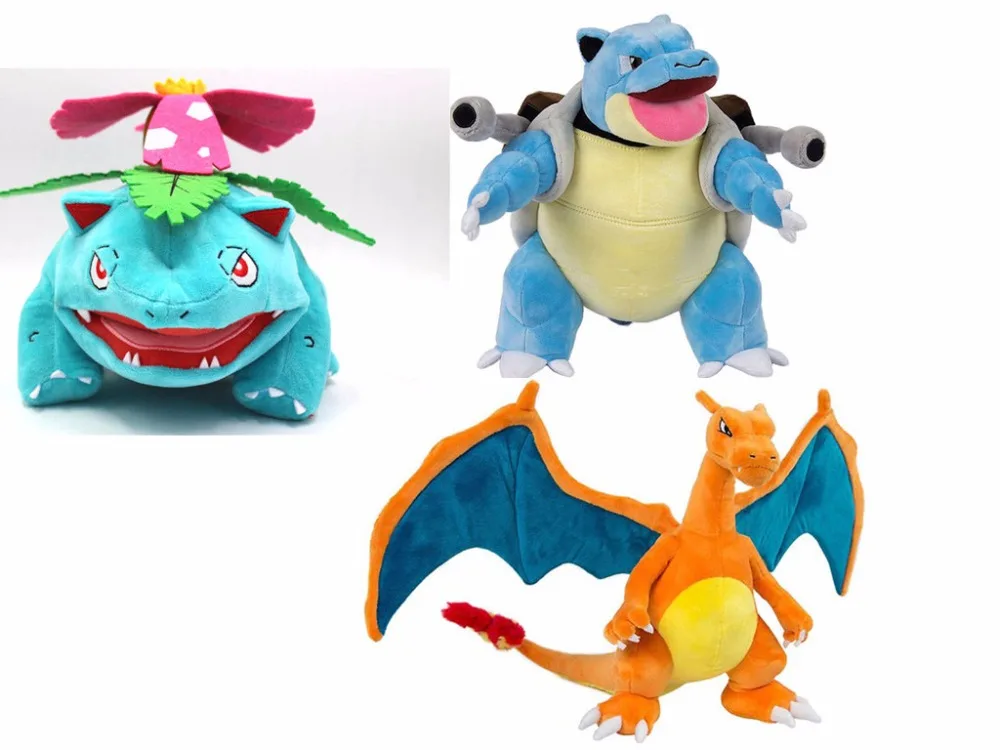 Новая большая плюшевая игрушка Tomy Venusaur& Blastoise& Charizard JUMBO в подарок