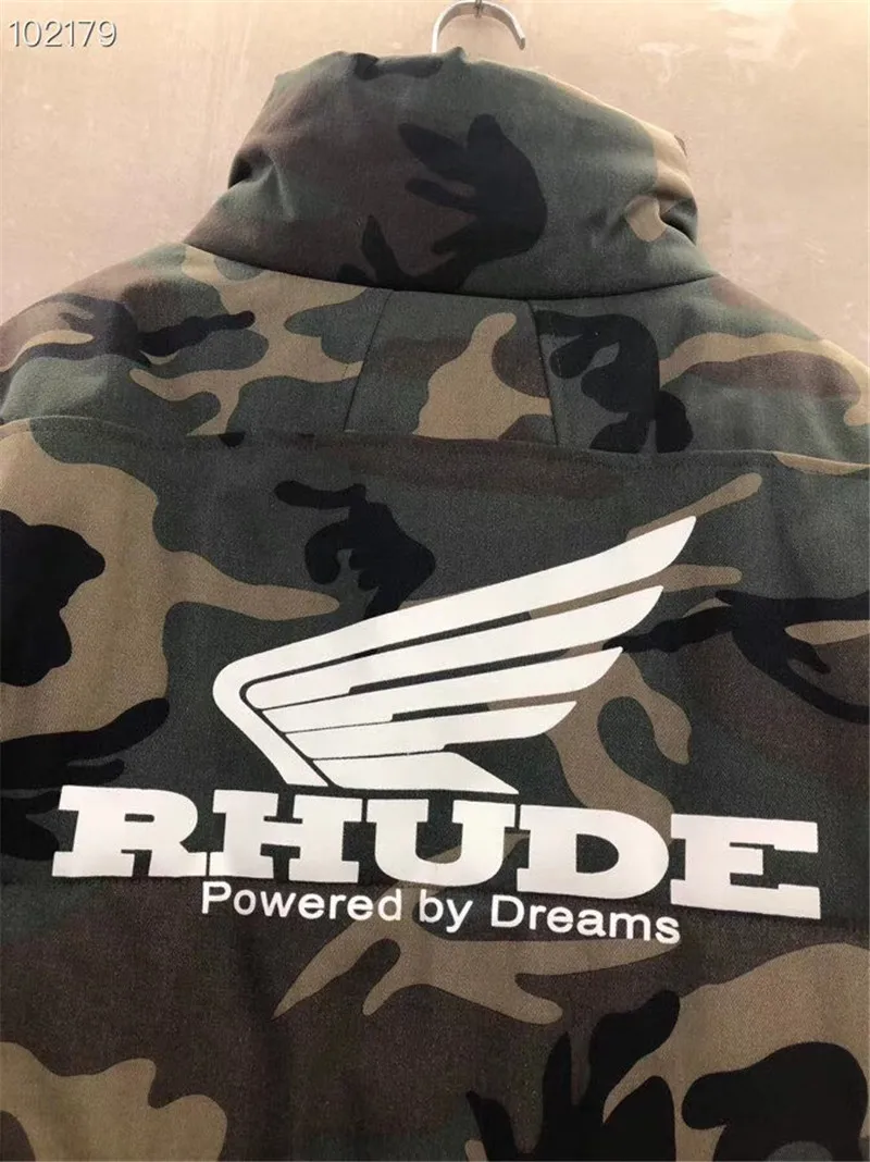 Сохраняющая тепло куртка-бомбер RHUDE для мужчин, 1:1, высокое качество, зимняя куртка на молнии с большим карманом, Новое поступление, куртка-бомбер