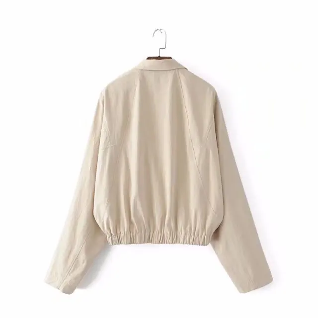 

65mr-180721 2018 Spring New Style Workwear Wind WOMEN'S Dress Solid Color Loose-Fit Suit Collar Jacket