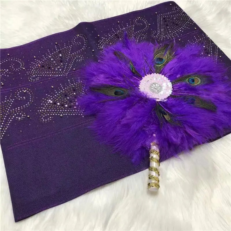 Африканский 1 упаковку под традиционное платье aso oke headtie 1 шт./пакет хорошее перо вентилятор для танцев реквизит в африканском стиле широкого сбыта липких обувей подошв украшения свадебные замечательные