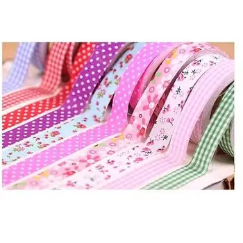 

4 m 15mm Masking Tape Sticker Cartoon Diary Farbic Adhesiva Decor Floral Plaid Print Tapes DIY Decorative Adhesive Decorating