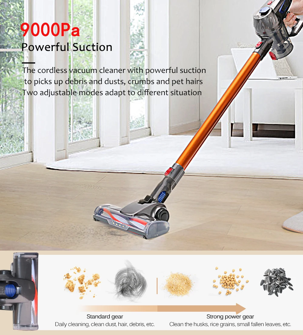 Smart Home Handheld Wireless Vacuum Cleaner Portable 9000Pa Strong Suction Dust Collector Cyclone Filter Aspirator