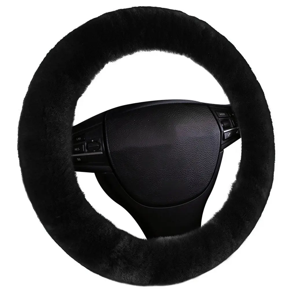 

Real Wool Car Interior Set Of Accessories No Odor Pressure Durable Pure Wool Set Of Steering Wheel Cover