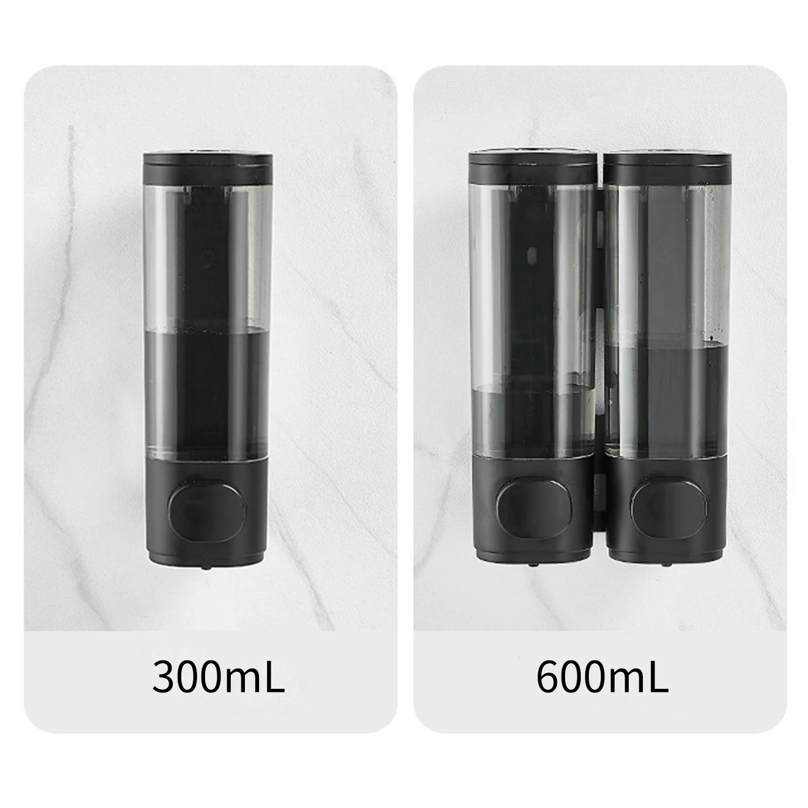 600mL Manual Soap Dispenser Wall Mounted Hand Press Soap Dispenser for Dish Liquid Lotion Shower Gel Shampoo Chamber 5