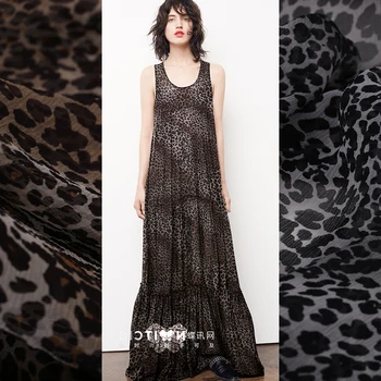 

Europe Big Printing Folds shun yu Georgette Fabric Thin Silk Fashion Dress Fabric Elegant Silk