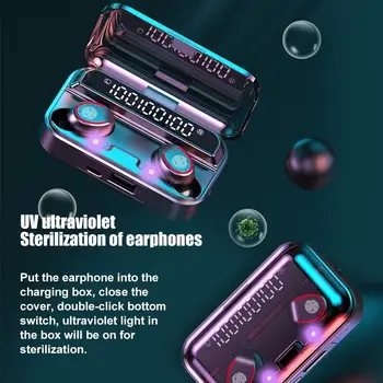 

F9-3 TWS Earbuds Earphone Touch Control Bluetooth 5.1 Earphone UV Sterilization Headphones Portable Audio Video Smart Earbuds