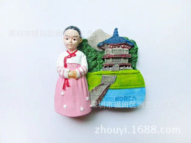 Magnetic Fridge Magnets Various Korea World Tourism Commemorative Fridge Magnets Traditional Korean Dress Seoul Tower Korea Architecture Decor Gifts