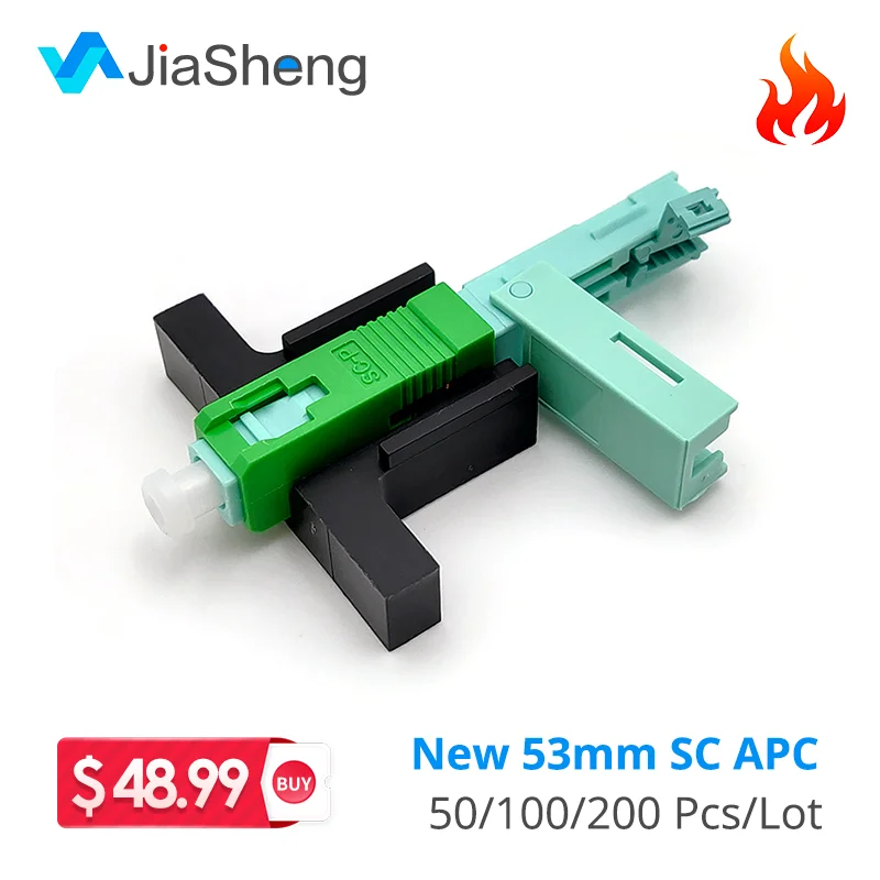 

UNIKIT SC APC UPC Fast Connector Single-Mode Connector FTTH Tool Cold Connector Tool Fiber Optic Fast Connnector 53mm