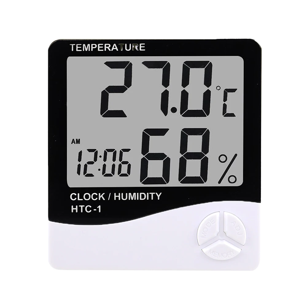 Thermometer Hygrometer Digital Thermometer Temperature and Humidity Meter Hygrometer Thermometer LCD Digital Temperature Humidity Meter HTC-1 HTC-2 Home Indoor Outdoor hygrometer thermometer Weather Station with Clock
