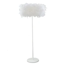 Скандинавские Современные хрустальные перьевые белые вертикальные Торшеры для учебы, спальни, белые прикроватные настольные лампы, торшеры