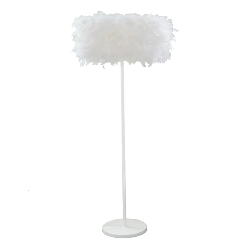 Nordic Modern Crystal Feather White Vertical Floor Lamp Study Bedroom Bedside Desk Lamps | Освещение