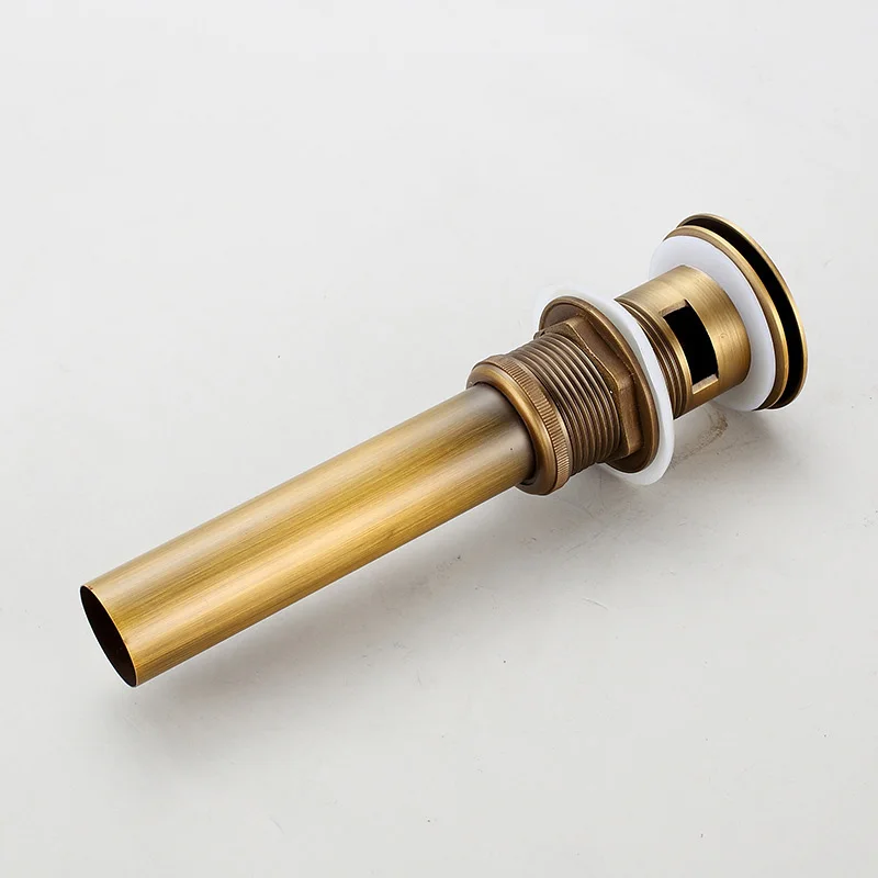 Sink Drain vessel Detachable Faucet Drainer Stopper Brushed Brass With/Without Overflow Vanity Bathroom