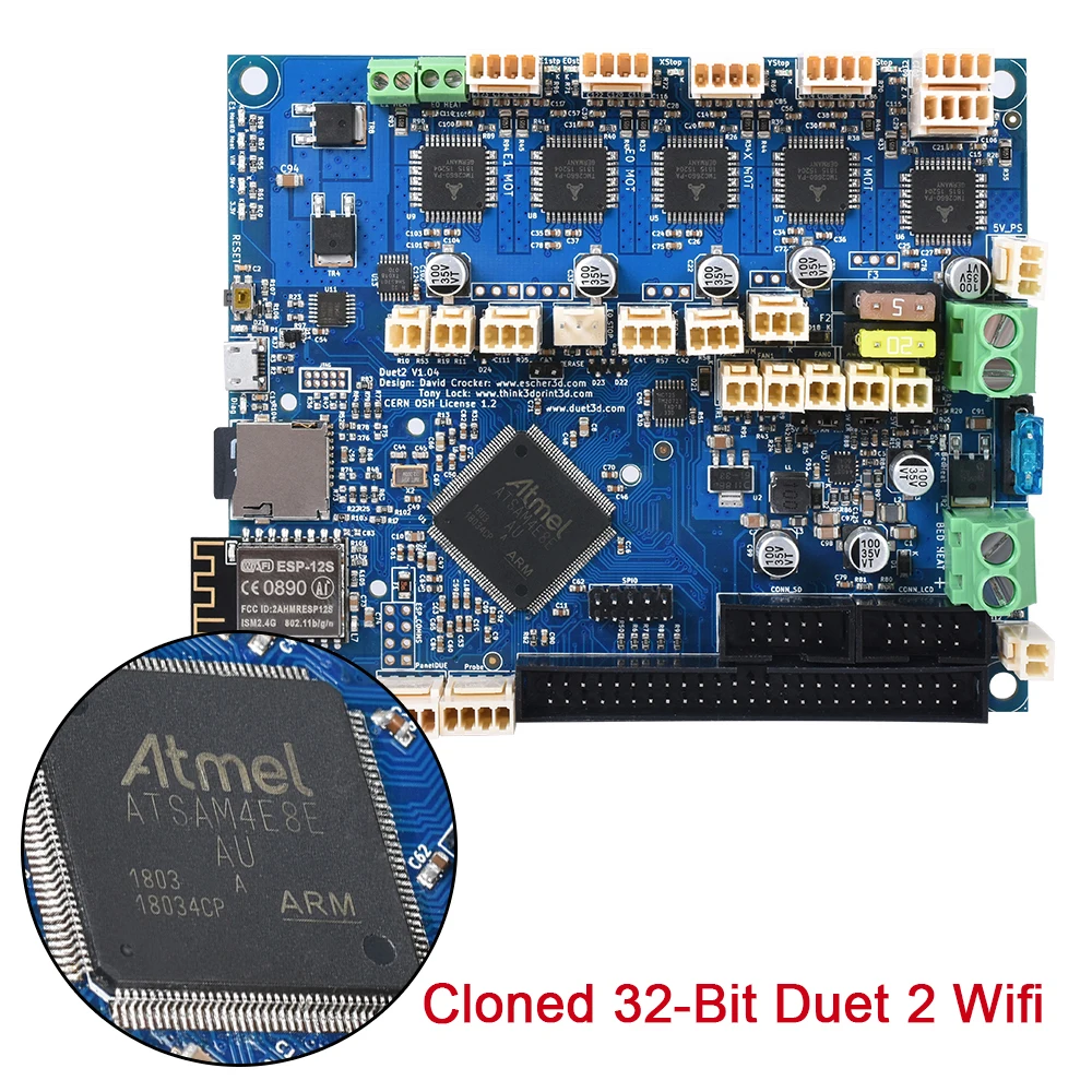 Клонированная 32 битная плата управления Duet 2 Wifi V1.04 Duetwifi для PanelDue 4 3 RepRap усовершенствованная материнская CNC 3D