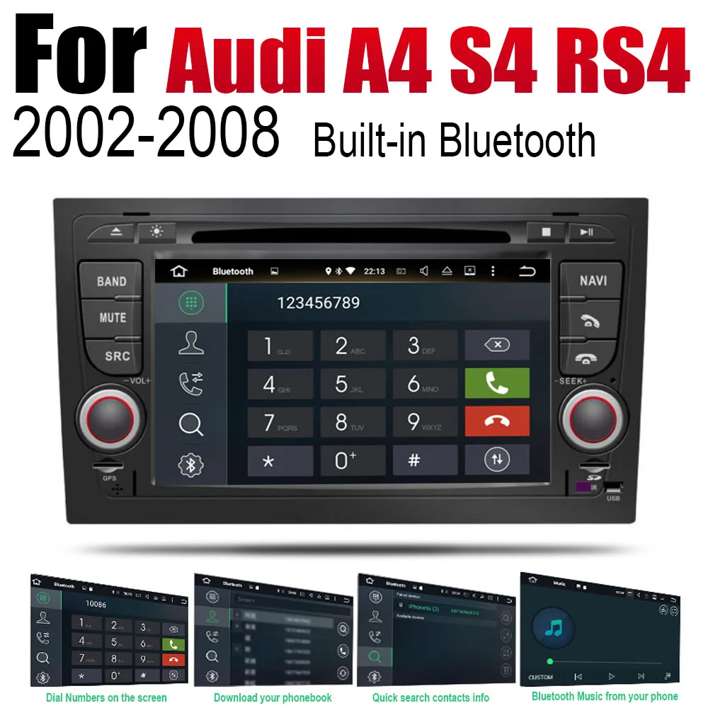 Car Multimedia Player Android Radio For Audi A4 S4 Rs4 8e 8h 2002~2008 Mmi  Dvd Gps Navi Navigation Map Auto Audio Bt Stereo - Car Multimedia Player -  AliExpress
