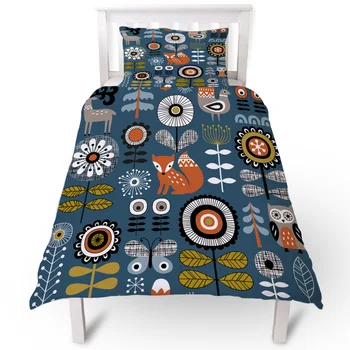 

Cartoon Fox Elk Owl Duvet Cover Pillow Case Quilt Cover Set Bedclothes Single Bedding Sets For Bed