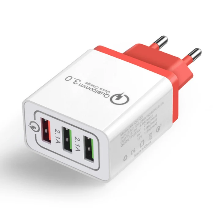 Адаптер быстрого зарядного устройства 3 usb-порта QC3.0 блок вилки соединителя 2.1A/25 Вт для путешествий EU/US SP99