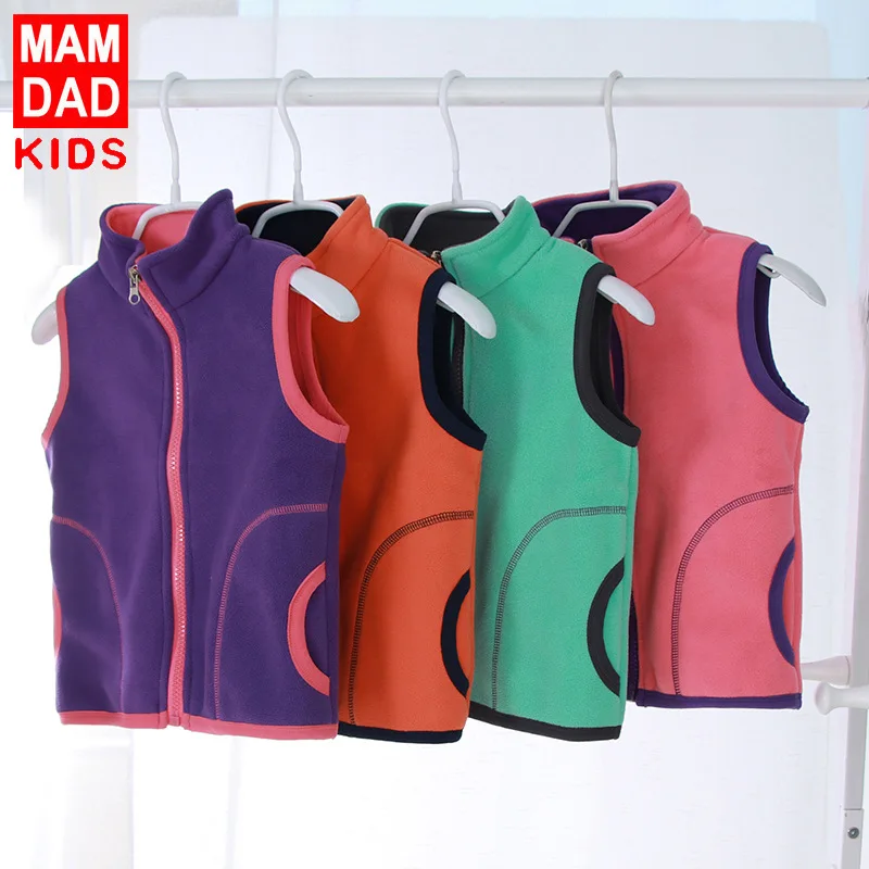 

CHILDREN'S Vest Polar Fleece Double Layer Composite materials BAMAQIN Men And Women Big Boy Polar Fleece Outer Wear Waistcoat