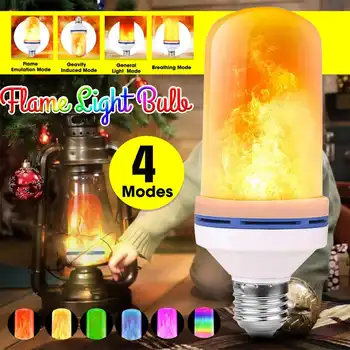 

LED Dynamic Flame Effect Light Bulb E27 RBB Gravity Sensor Flickering Fire Creative Corn Lamp Bar Hotel Restaurant Party Decor