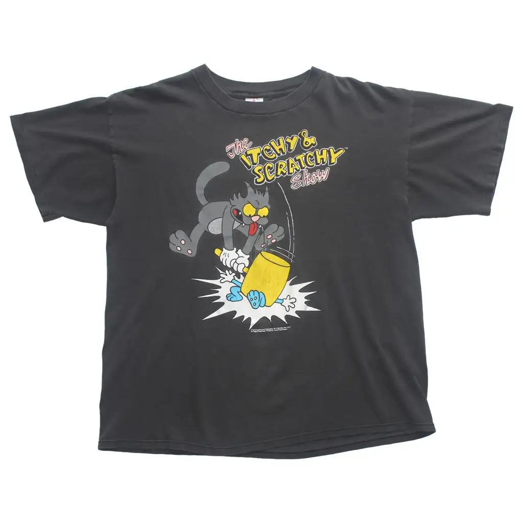 

THE SIMPSONS THE TCHY AND SCRATCHY SHOW T SHIRT 1 Clothes Popular T-Shirt Crewneck 100% Cotton Tees