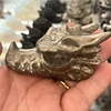 7cm High Quality Pyrite Crystal Handmade Carved Dragon Head Skull Polished Animal Powerful Statue for Home Decoration Gift 4