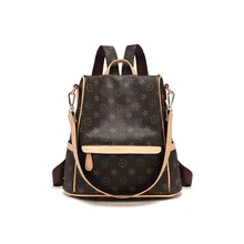 Противоугонный рюкзак женский Весна стиль классический Печатный универсальный большой объем кожаный удобный рюкзак для путешествий сумка