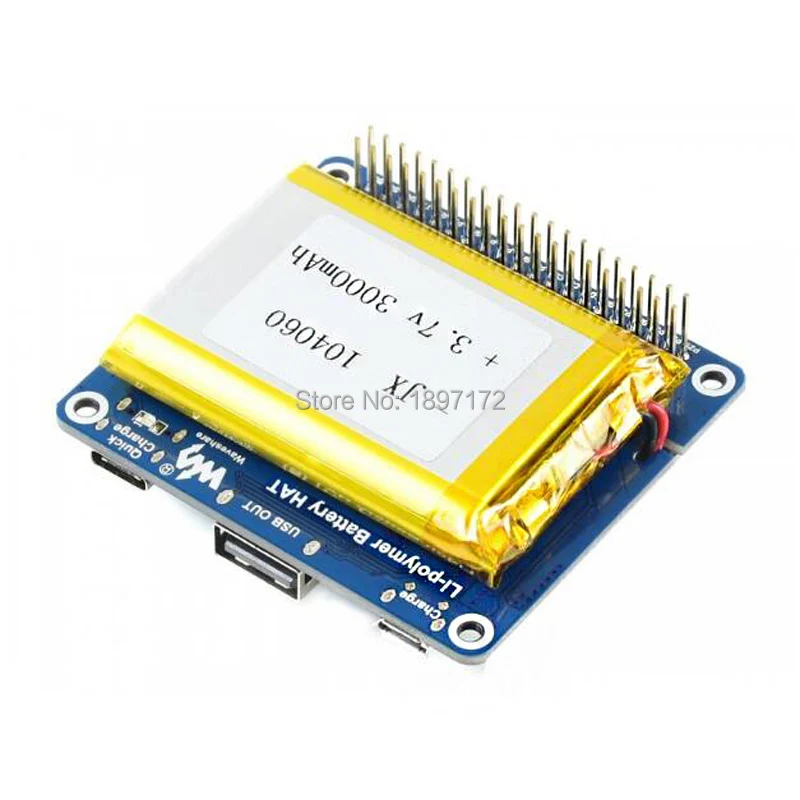 Raspberry Pi литий-полимерный аккумулятор, 5 В выход, быстрая зарядка, для Raspberry Pi Zero 3B 4B