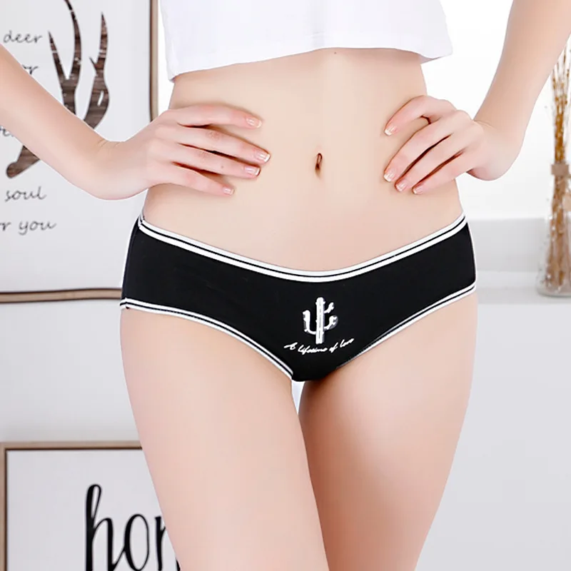 cute underwear 7 Pcs Panties Women's Underwear Cute Cotton Briefs For Women Ladies Sexy Lingerie Cartoon Girls Pink Pantys Underpanties Shorts high waisted thong