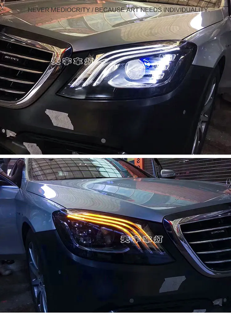 Estilo do Carro Lâmpada de Cabeça para Benz Faróis S400 W223 Led Farol Drl Hid bi Xenon Acessórios Automóveis Akd W222 2020-2019 S350 3 Luzes p carro