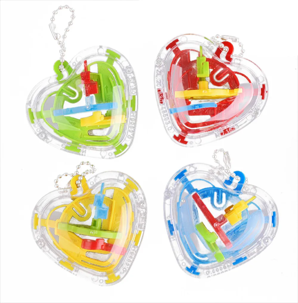 50 Barriers Mini Ball Maze Intellect 3d Metal Puzzle Toy Balance Barrier Magic Spherica Hand Play Educational Toys For Children - Color: A