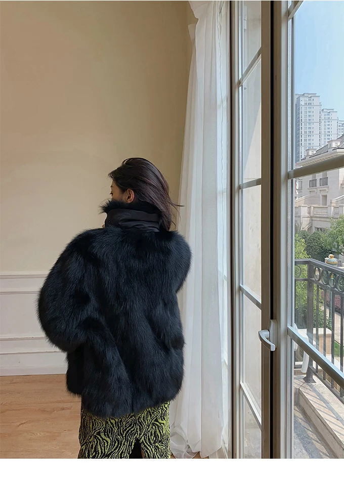 Two sides wearing autumn and winter imported fox fur grass coat female Korean Streetwear real fox fur coat New
