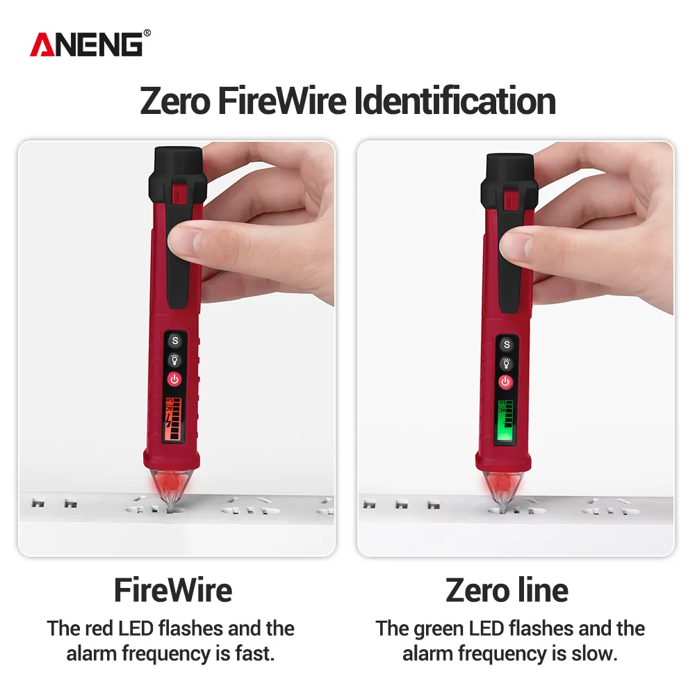 ballboU VC1010 Digital Voltage Detectors 12-1000V AC//DC Non-Contact Pen Tester Meter Volt Current Electric Test Pencil 2 Measuring DC Requires More Than 100V