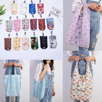 

Waterproof Grocery Compact Folding Reusable Shopping Bags Pouch Handbag Tote Bag Portable Recycle Storage Bag