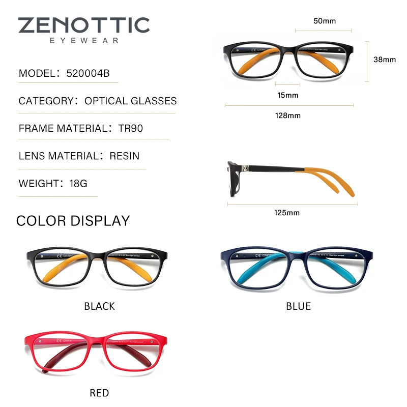 ZENOTTIC Kids Blue Light Blocking Glasses TR Computer Eyewear with Rope Anti-Blurry Eyestrain Cut Uv400 Anti-Glare Lens Children