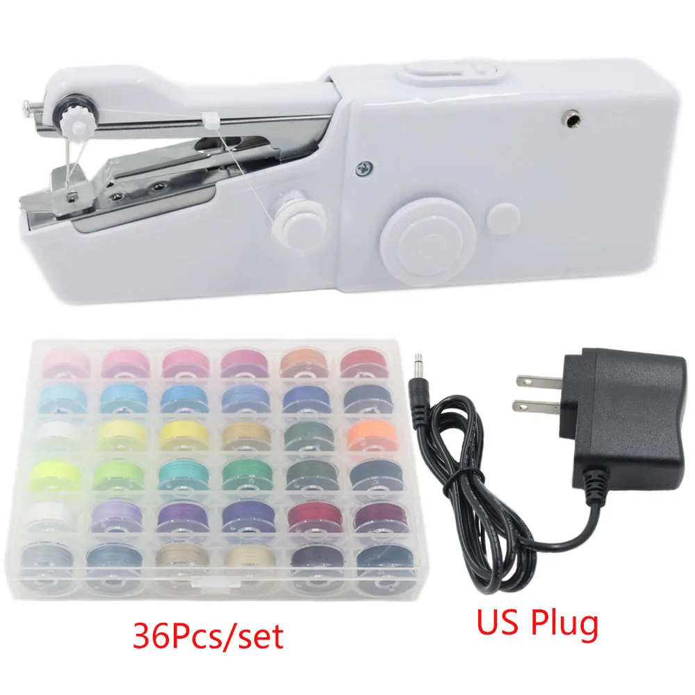 Portable Household Mini Hand Sewing Machine Quick Stitch Sew Needlework Cordless Clothes Fabrics Electronic Sewing Machine