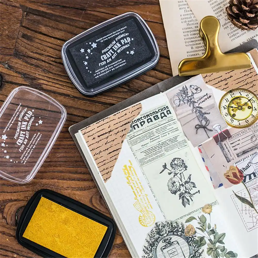 1 шт. чистый цвет Прямоугольная чернильная накладка винтажная металлическая цветная чернильная губка Подарочная открытка ручной работы забавная игрушка для обучения отпечаткам пальцев