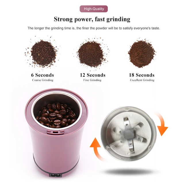 110V Electric Coffee Grinder Salt Pepper Grinder Beans Spices Nut Seed  Coffee Bean Grind Mill With Clean Brush Cocina - AliExpress