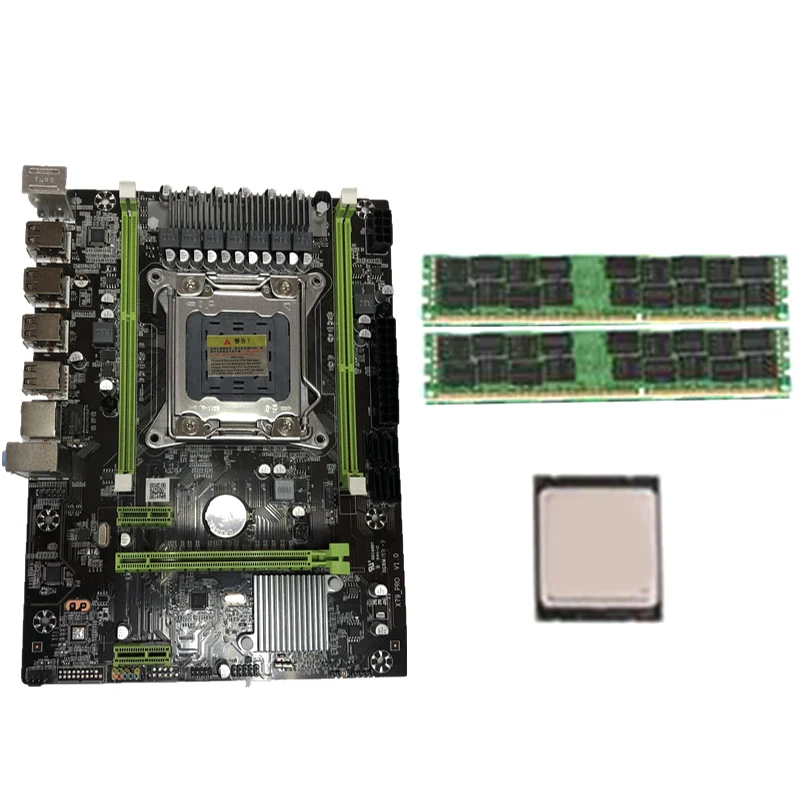 

X79 Motherboard Set with LGA2011 Combos Xeon E5 2620 CPU 2Pcs x 4GB = 8GB Memory DDR3 RAM 1333Mhz PC3 10600R PCI-E