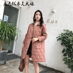 2020 Autumn and Winter New Padded Coat Women's Mid-length Thick Cotton Windbreaker Jacket Lady Nine Point Sleeve y237