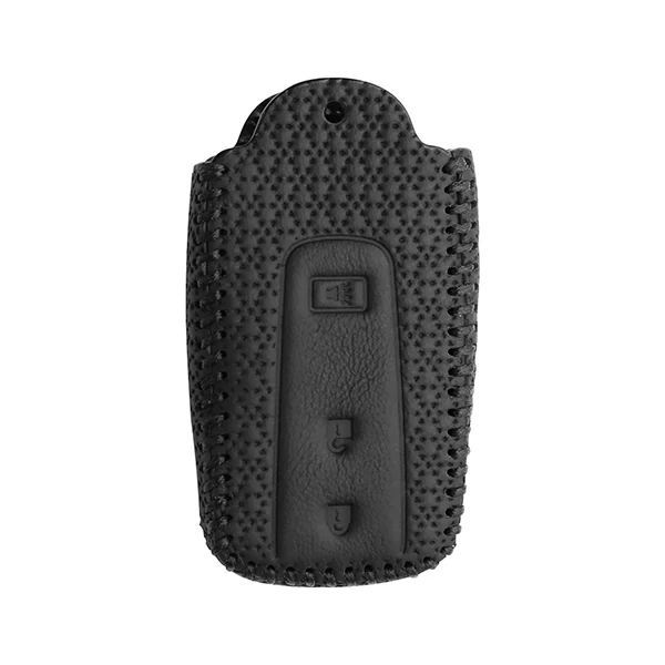 Чехол для ключей из натуральной кожи для Toyota Prius 2004-2009 3 брелок для ключей с кнопками, чехол для ключей с дистанционным управлением, сменный чехол для ключей, автомобильный стиль - Название цвета: Black no keychain